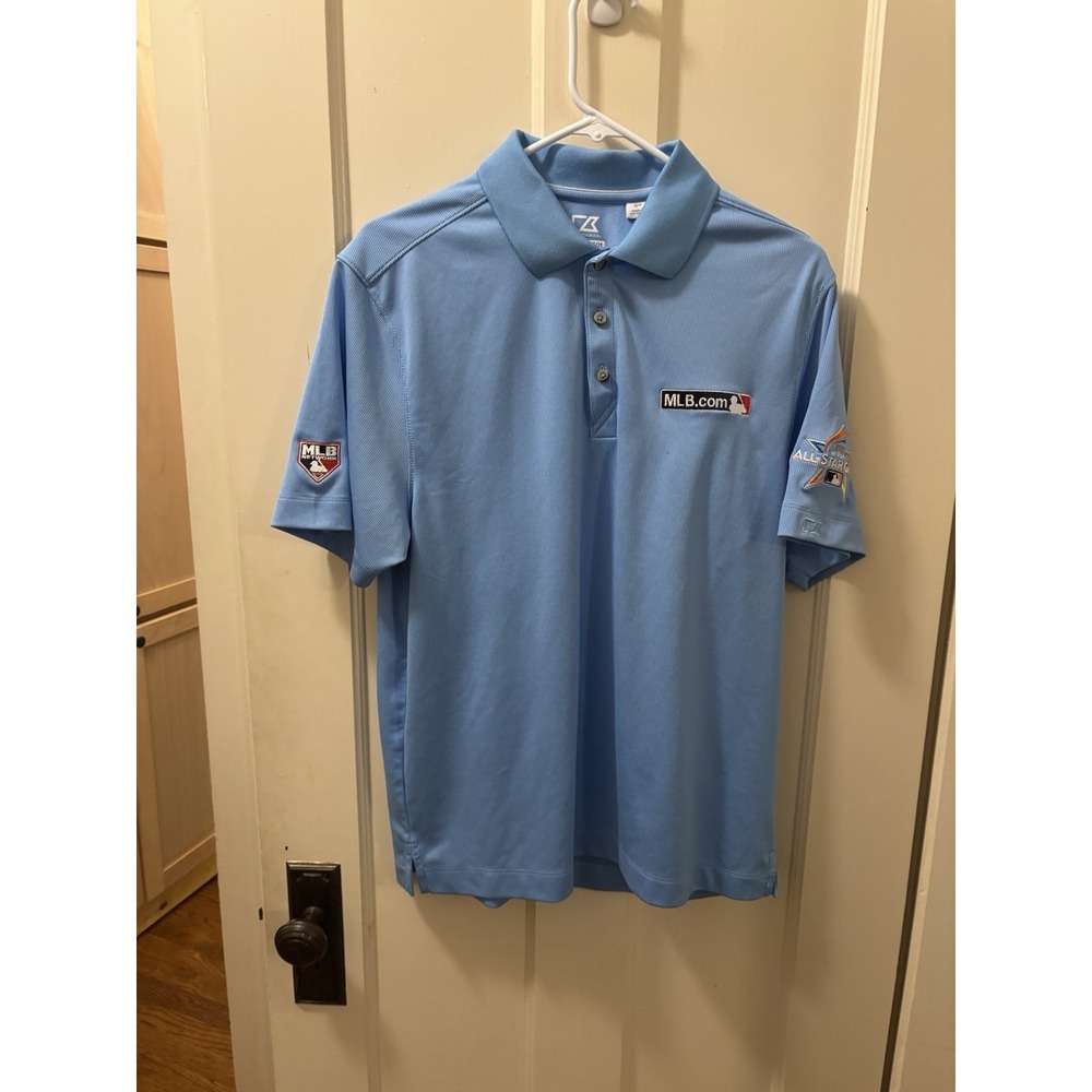Cutter & Buck MLB 2017 All Star Game Miami Polo Shirt Mens Small Blue DryTec